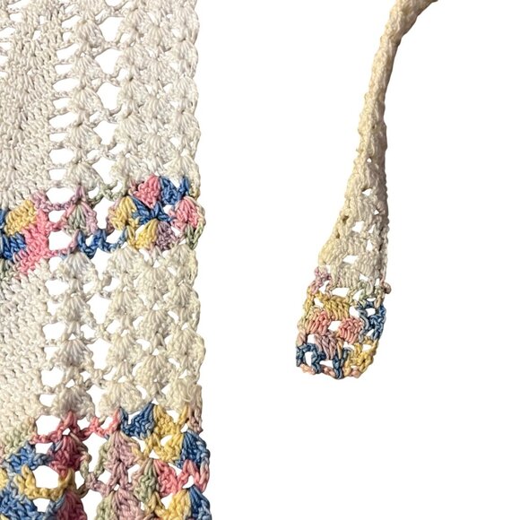 Vintage Handmade Crocheted Half Apron Child or Smaller Woman Used Farmhouse - Picture 9 of 10